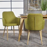 Mid Century Fabric Dining Chair with Wood Finished Metal Legs (Set of 2) - NH337103