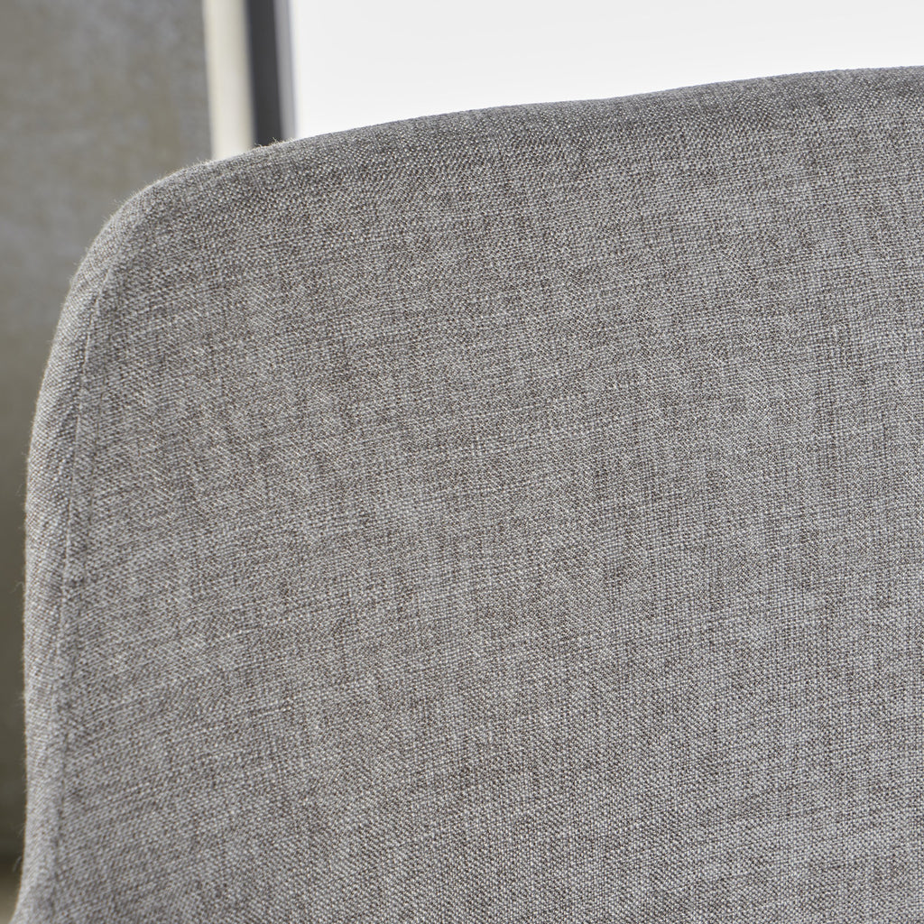 Mid Century Fabric Dining Chair with Wood Finished Metal Legs (Set of