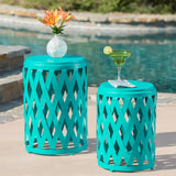 Nestable Outdoor Small and Large Iron Side Table Set (Set of 2) - NH011203