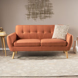Mid Century Modern Petite Fabric Love Seat - NH848103