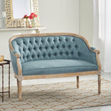French Style Weathered Wood Tufted Loveseat - NH145303