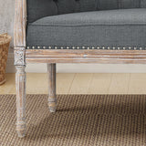 French Style Weathered Wood Tufted Loveseat - NH145303