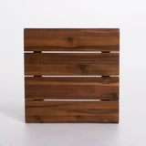 Rustic Industrial Acacia Wood Side Table with Metal Hairpin Legs (Set of 2), Teak - NH690603