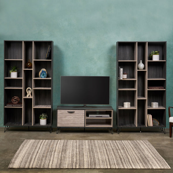 Mid Century 3 Piece TV Stand & Bookcases Set - NH278903