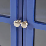 Fir Wood Double Door Cabinet With Mirrored Doors - NH662303