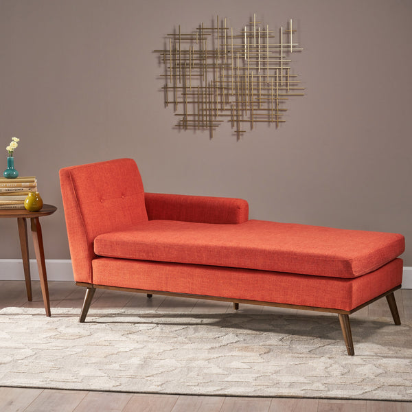 Mid-Century Modern Fabric Chaise Lounge - NH540403