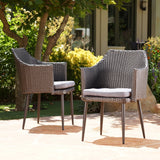 Outdoor Wicker Dining Chairs with Water Resistant Cushion (Set of 2) - NH625103