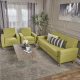 Mid-Century Modern 3-Piece Fabric Chairs & Sofa Living Room Set - NH825203