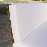 Outdoor V Shaped 4 Piece Acacia Wood Sectional Sofa Set - NH806203