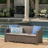Outdoor 3 Seat Faux Wicker Rattan Style Sofa - NH916203