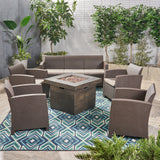 Outdoor 7-Seater Chat Set with Fire Pit - NH898503