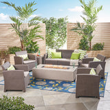 7-Seater Outdoor Chat Set with Fire Pit - NH798503