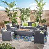 7-Seater Outdoor Chat Set with Fire Pit - NH798503
