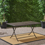 Outdoor Multi-brown Wicker Rectangular Foldable Dining Table - NH310203