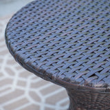 Outdoor 16-inch Multi-brown Wicker Hourglass Side Table - NH184103
