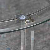 Modern Round Tempered Glass Coffee Table with Acrylic and Iron Accents - NH313203