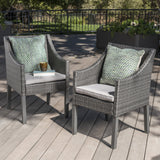 Outdoor Wicker Dining Chairs with Water Resistant Cushions (Set of 2) - NH523203