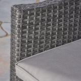 Outdoor 5 Piece Wood and Wicker Dining Set - NH262503