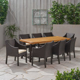 Outdoor Wood and Wicker 8 Seater Dining Set - NH836903