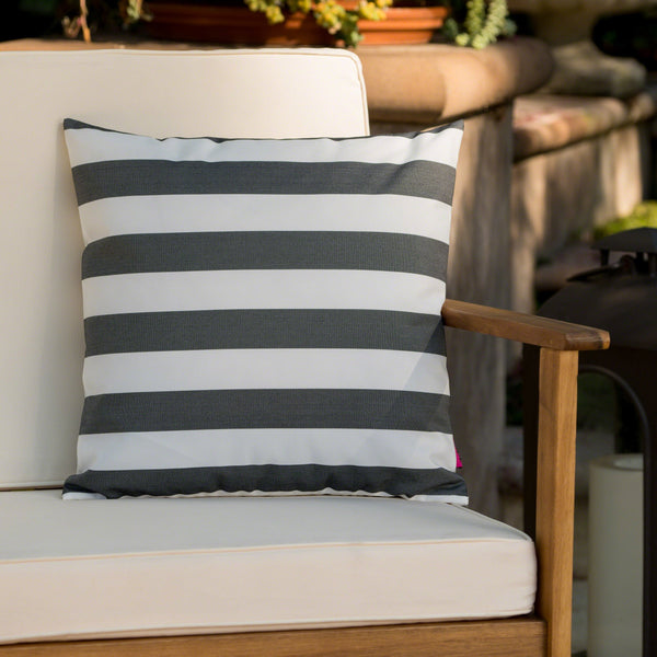 Outdoor Stripe Water Resistant Square Throw Pillow - NH949203