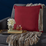 Traditional Square Fabric Throw Pillow with Tassel Accents - NH767203