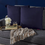 Traditional Square Fabric Throw Pillow with Tassel Accents - NH767203