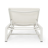 Outdoor Aluminum Chaise Lounge Set with C-Shaped End Table - NH615313