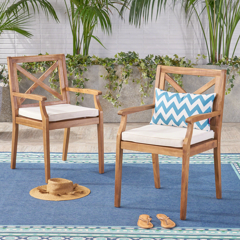 Outdoor Acacia Wood Dining Chair (Set of 2 NH286403 Noble House