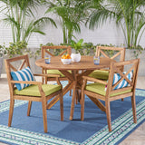 Outdoor 5 Piece Acacia Wood Dining Set - NH477503