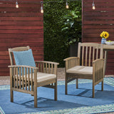 Acacia Patio Dining Chairs, Acacia Wood with Outdoor Cushions, (Set of 2) - NH161703