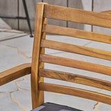 Patio Dining Chairs, Acacia Wood and Outdoor Cushions - NH461703