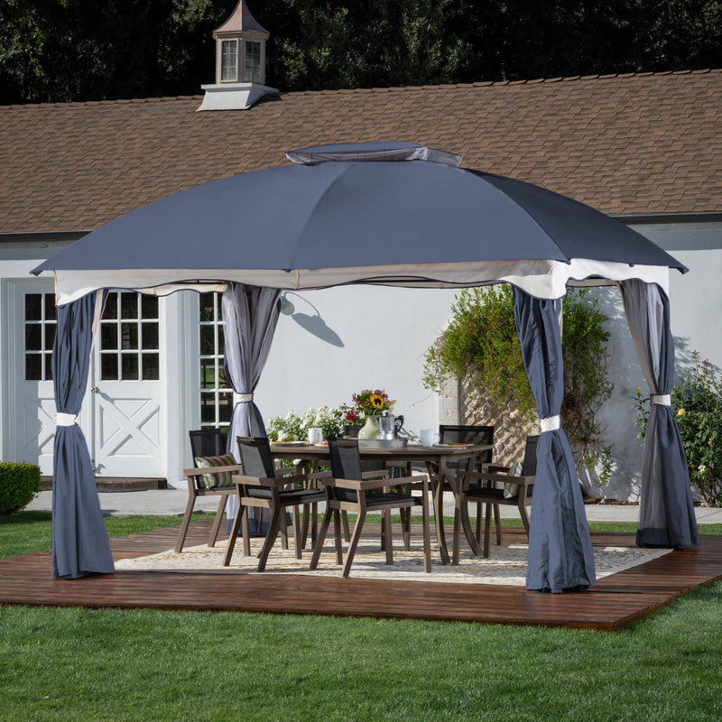 Outdoor Water Resistant Fabric and Steel 12 x 10 Foot Gazebo - NH801603