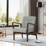 Fabric Mid-Century Birch Club Chair - NH699503