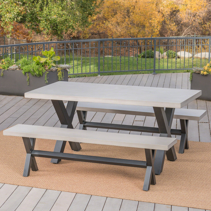 Outdoor 4 Seater Bench Dining Set - NH583303