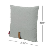 Mid Century 25" Square Fabric Pillow with Faux Leather Strap (Set of 2) - NH093503