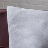 Contemporary Square and Rectangular Fabric Pillow Set with Faux Leather Strap - NH473903