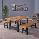 Farmhouse 4 Seater Benches & Table Picnic Dining Set - NH228303