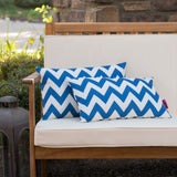 Outdoor Chevron Design Water Resistant Rectangular Throw Pillow - NH500303