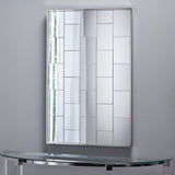 Glam Rectangular Brick Patterned Reflective Wall Mirror - NH457303