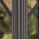 Outdoor 10 x 10 Foot Black Rust Proof Aluminum Framed Hardtop Gazebo (No Curtains) - NH183303