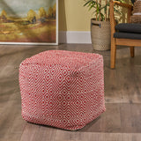 Handcrafted Boho Water-Resistant Pouf - NH448403