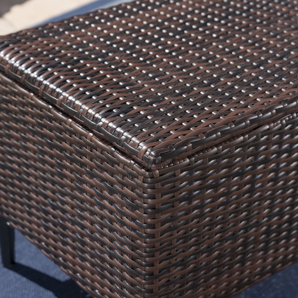 Outdoor Wicker Storage Chest NH240403 Noble House Furniture