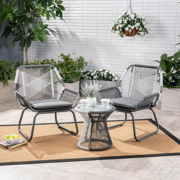 Outdoor 3 Piece Faux Rattan Chat Set - NH332503