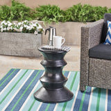Outdoor 22-inch Light-Weight Concrete Side Table - NH588403