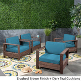 Outdoor Acacia Wood Club Chairs (Set of 4) - NH263603