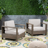 Outdoor Acacia Wood Club Chairs (Set of 2) - NH353603