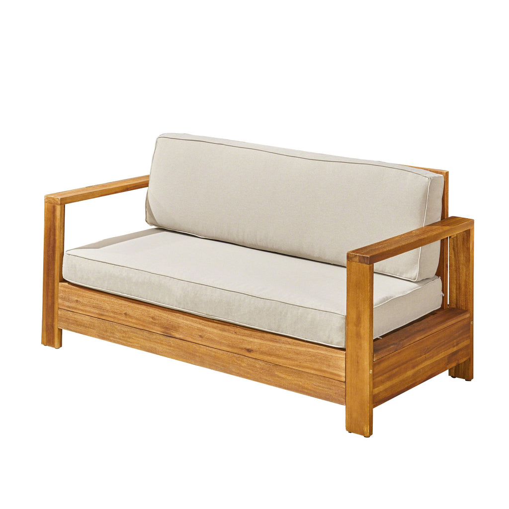 Outdoor Acacia Wood Loveseat NH173603 Noble House Furniture