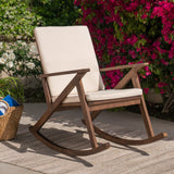 Outdoor Acacia Wood Rocking Chair with Cushion - NH143403