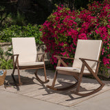 Outdoor Acacia Wood Rocking Chair with Cushion - NH143403