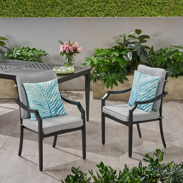 Outdoor Aluminum Dining Chairs with Cushions (Set of 2) - NH653803